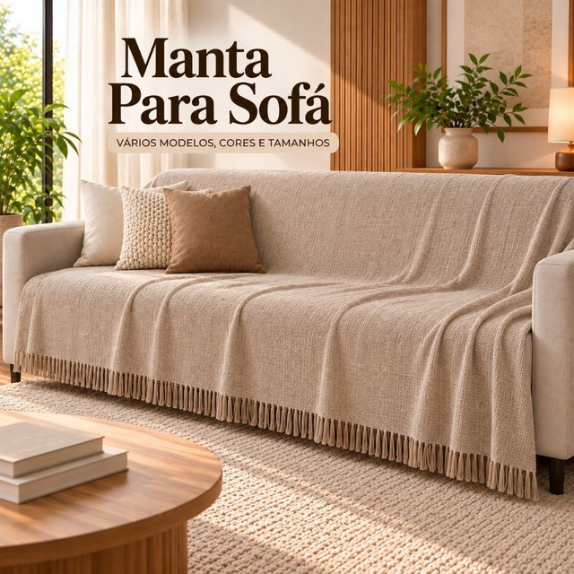 Manta Para Sofá Super King Gigante Algodão 4,00M x 1,80M / 3,00M x 1,80 / 2,40 x 1,80 / 2,10 x 1,20 Decorativa Promocao