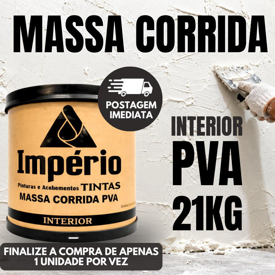 Massa corrida Imperio 21kg 1,4kg paredes internas e externas | Revestimento branco pronto para uso