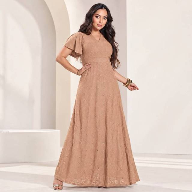 Vestido Longo Elegante Dia das Mães Moda Evangélica Confortável Presente Para Mãe