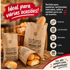 Saco para Pães - Tamanhos 1kg, 2kg, 3kg, 4kg, 5kg e 7,5kg