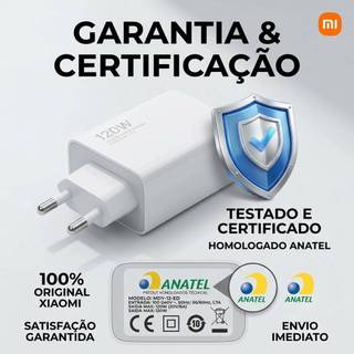 Carregador Turbo Xiaomi 120W - Carregamento Rápido, Compatibilidade Universal e Design Compacto