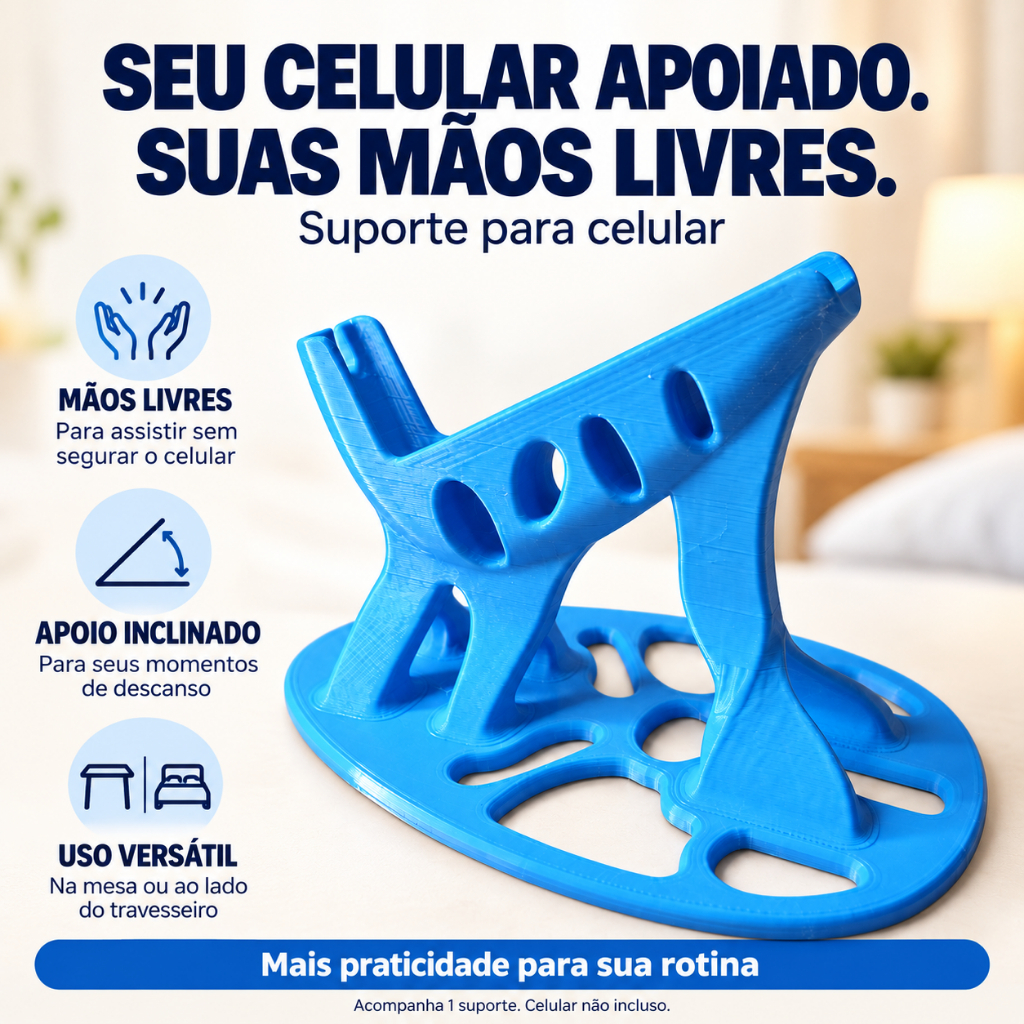 Suporte Celular Deitado Cama Ergonômico Inclinado Ler Assistir Mesa Apoio Smartphone Leitura Conforto Várias Cores