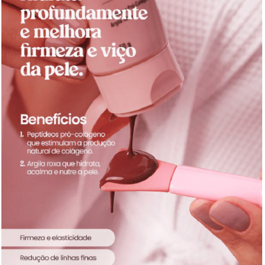 Máscara Facial Illumine Peptídeo Mask Hidrabene Peptídeos Pró Colágeno e Argila Roxa Firmeza 50g — imagem 2 de 2