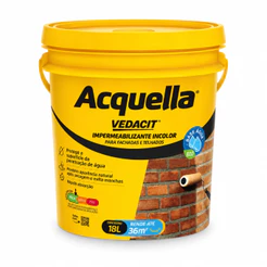 Impermeabilizante Incolor 18L Acquela Vedacit Base Água Obras Secagem Rápida Concreto Natural