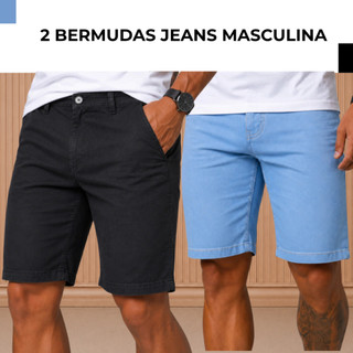 KIT 2 Shorts Bermuda Jeans Masculina Têndência Moda Masculina 2026 Frete Grátis Leve e Confortável
