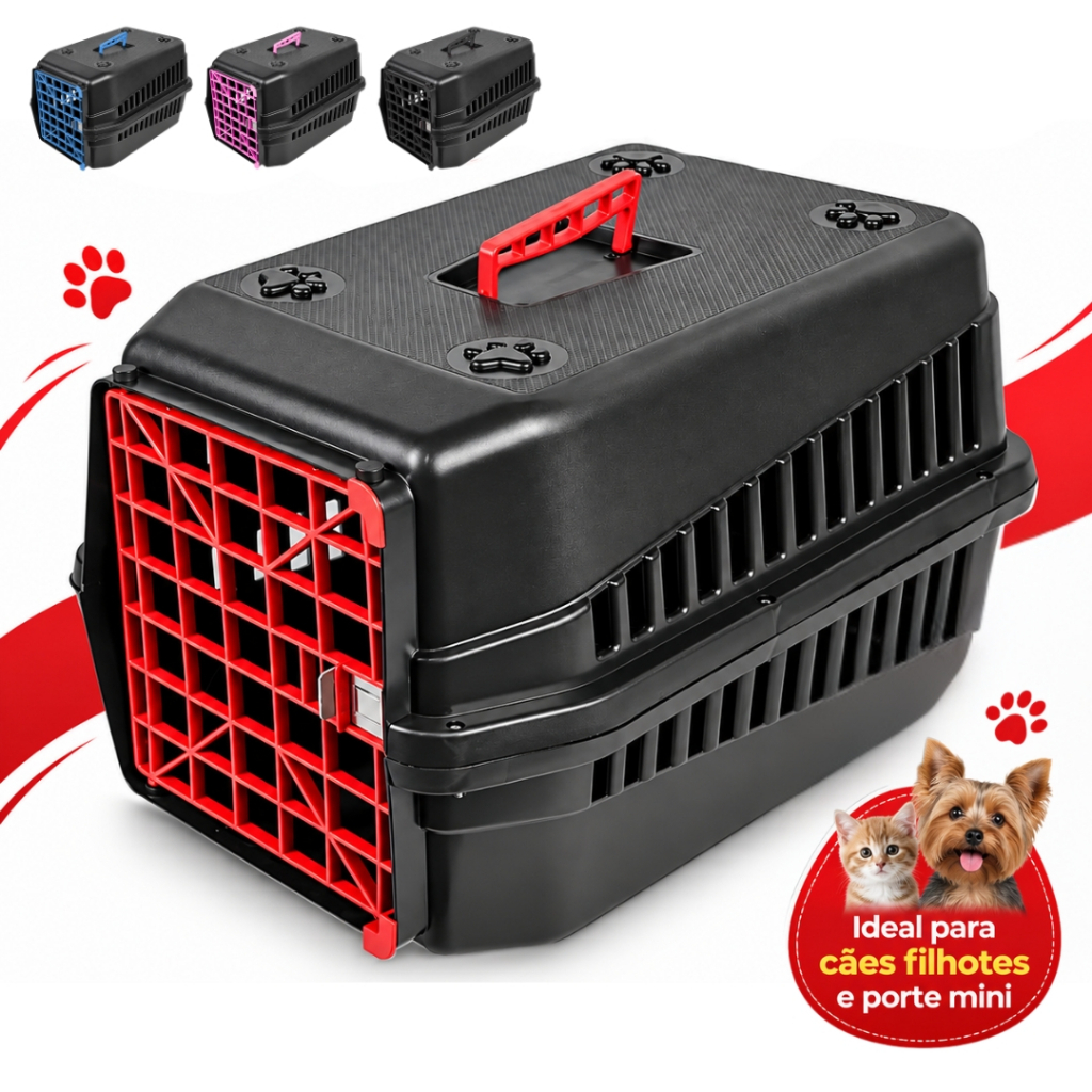 Caixa de Transporte Pet Nº1 Mec Pet para Cachorro Filhote Cães Pequenos