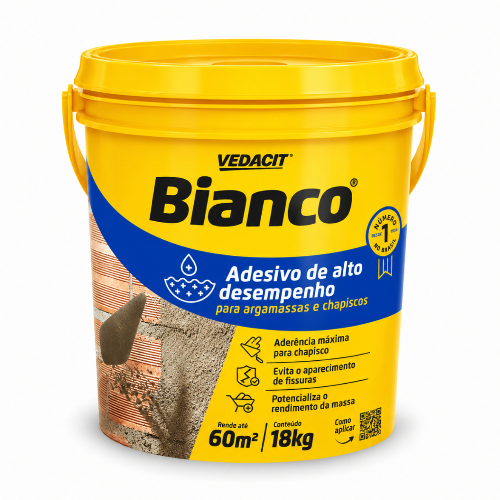 Chapisco Adesivo Aditivo Impermeabilizante Vedacit 18KG Bianco Alto Desempenho Argamassa