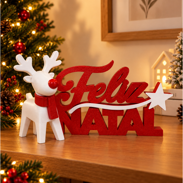 Decoração de Natal Enfeite Natalino Feliz Natal
