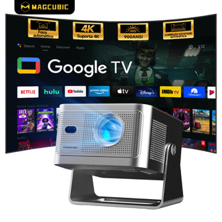 MAGCUBIC HY350GT Smart Projetor 4K 900ANSI Google TV 1080P Full HD Foco Automático Controle De Voz Home Cinema
