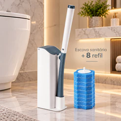 Escova Sanitária Descartável com Refil 8 Unidades Vaso Sanitário Banheiro Moderno