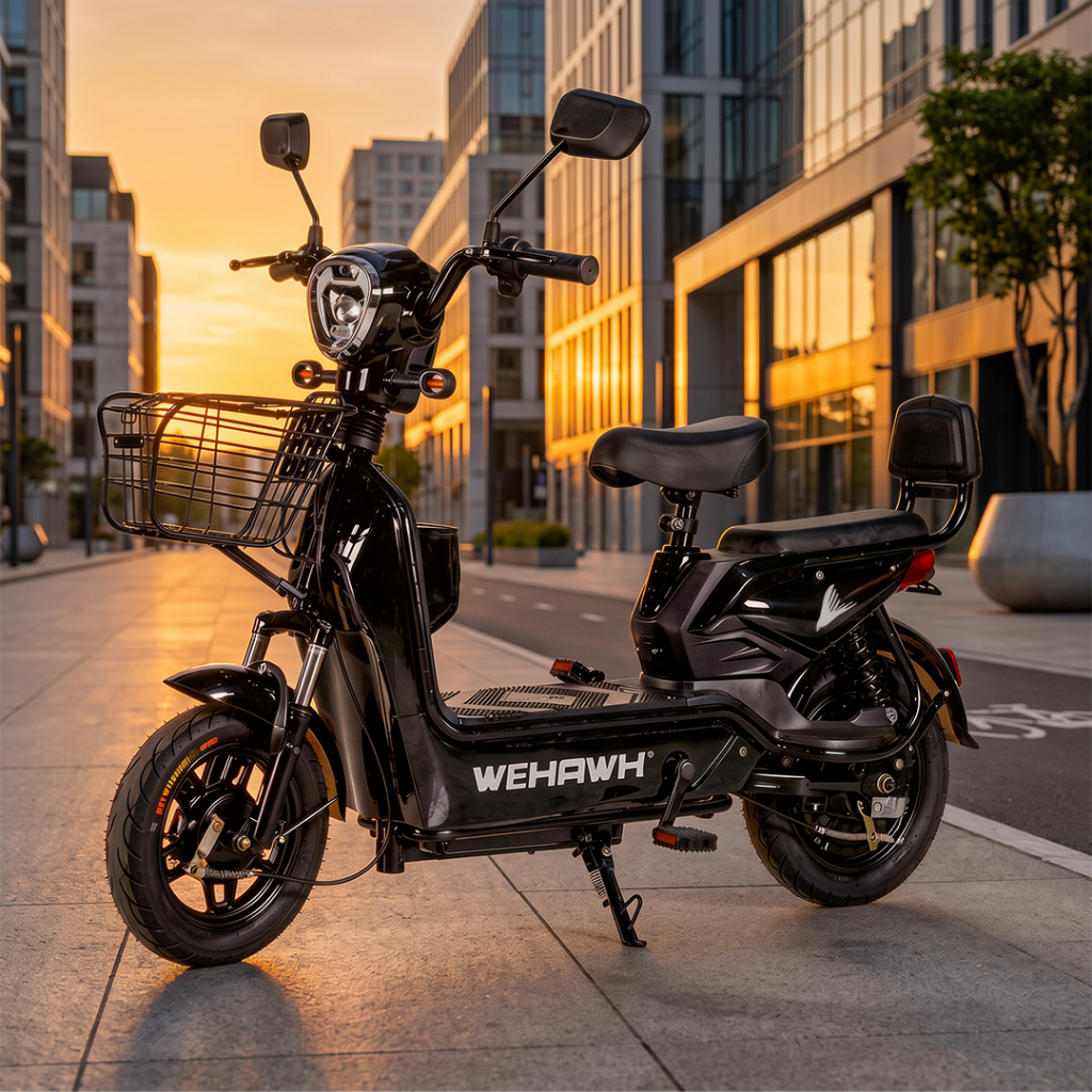 Bicicleta Scooter Elétrica 600W Bike WeHawk WX-03 Basket – Bateria Chumbo 48V 12Ah Removível Autopropelido