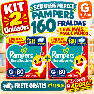 Fralda Pampers TAM G - Kit 2 Pacotes Total 160 Fraldas