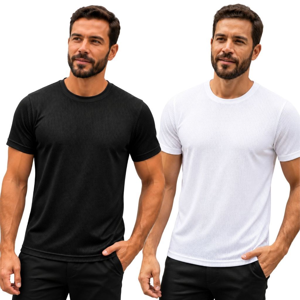 Kit 2 Blusa Masculina Fitness Dry Fit Camiseta Esportiva Pista Academia Corrida Camiseta Masculina Confortável