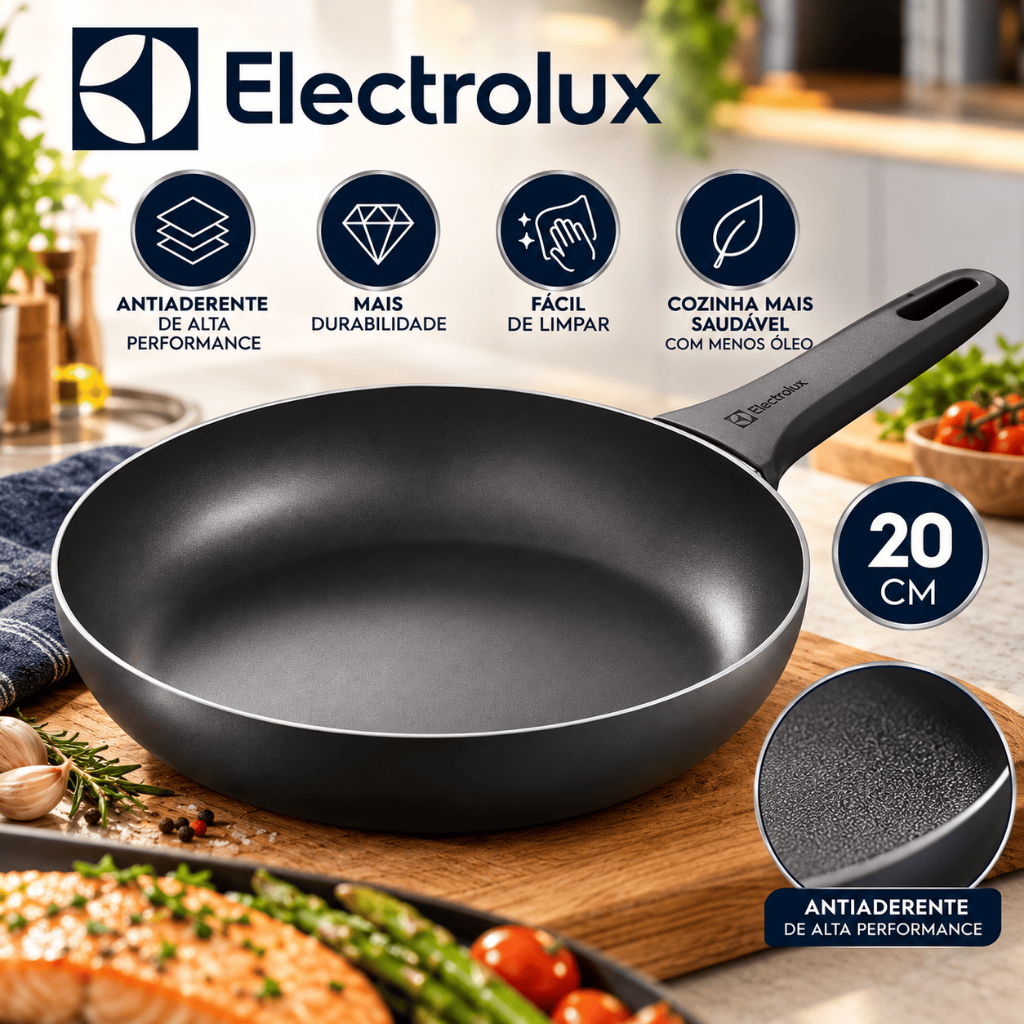 Frigideira Antiaderente Electrolux Original Efficient ECPA16 20cm Cinza Escuro Cabo Ergonômico