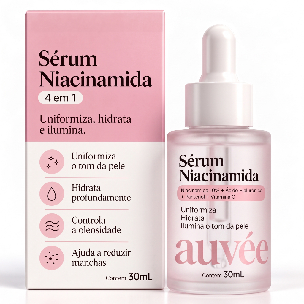 Sérum Facial Niacinamida 30 ml com Vitamina C, Hidrata e Uniformiza | Auvée