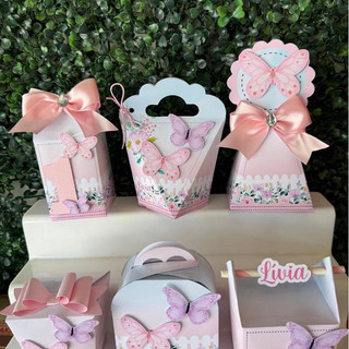 Kit festa Jardim / MONTADA/ Personalizados / Lembrancinhas / Festa Infantil / Aniversário/ Caixinhas /Jardim/ borboletas