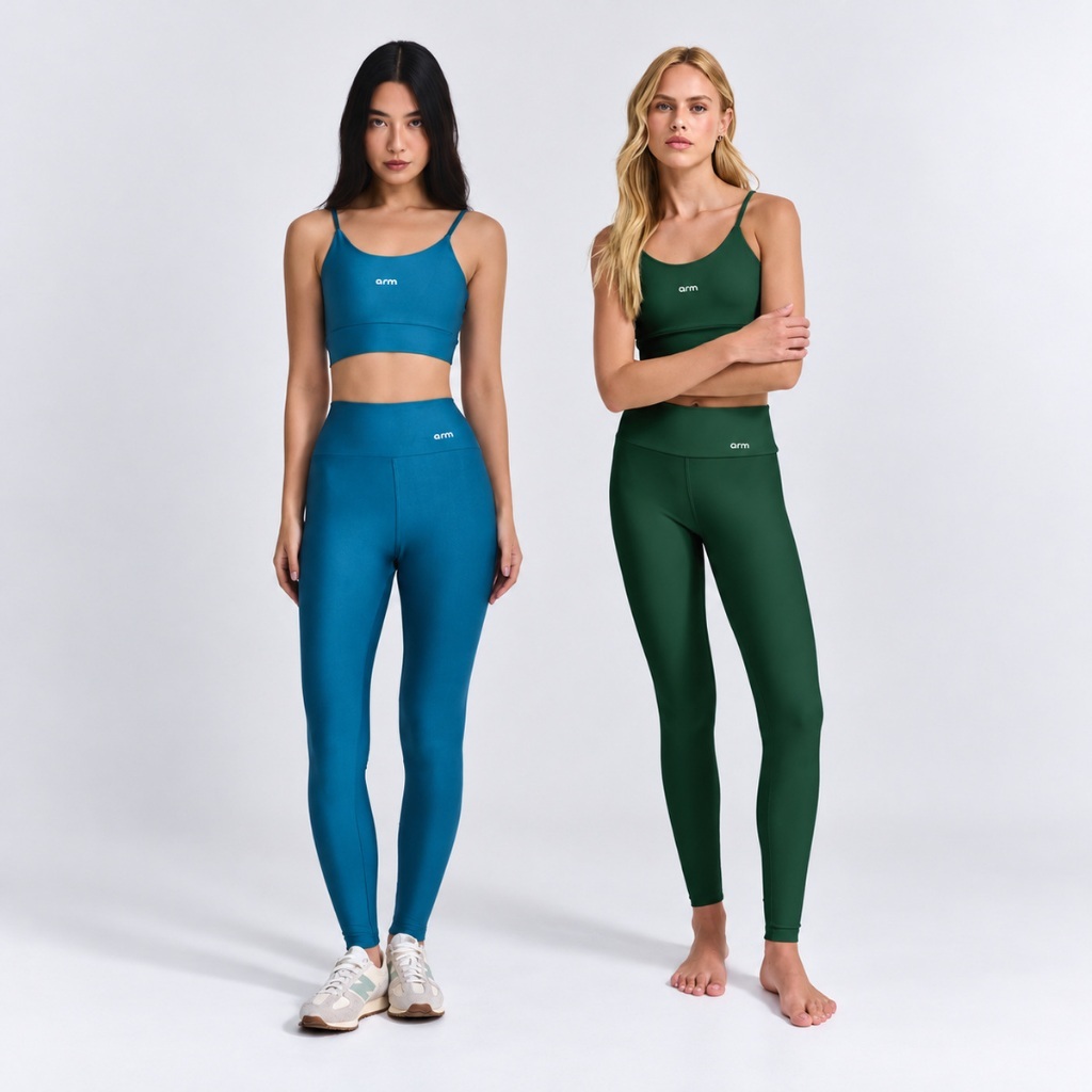 Imagem Kit 2 Conjuntos Fitness Feminino Legging e top Elixir + Verdant