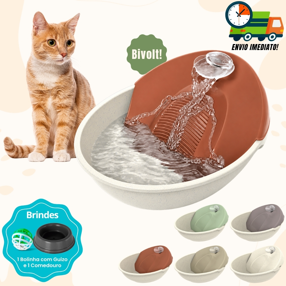 Fonte Para Gatos e Cães Bebedouro Automático Purificador de Água + Filtro Promoção Envio Imediato