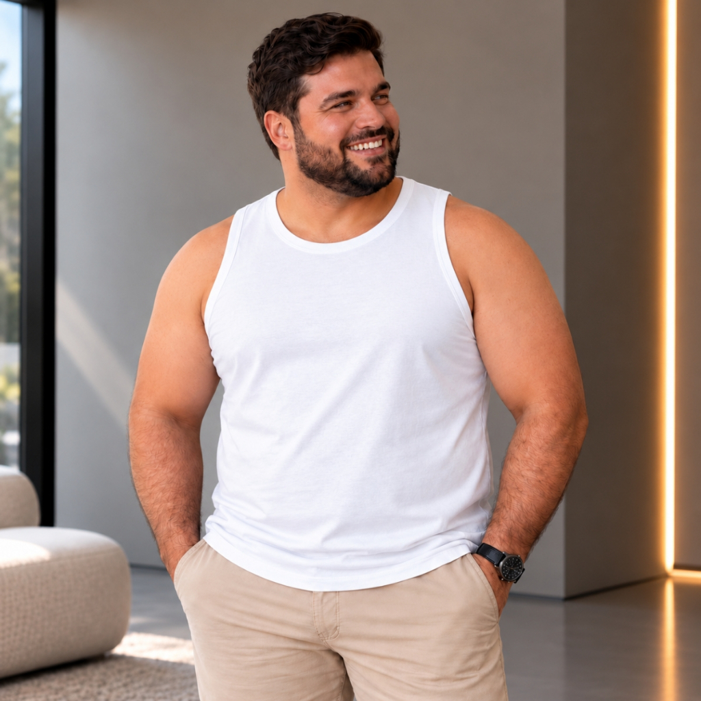 Regata Masculina Plus Size Lisa Verão Camisa 100% Algodão Extra Grande · foto 2