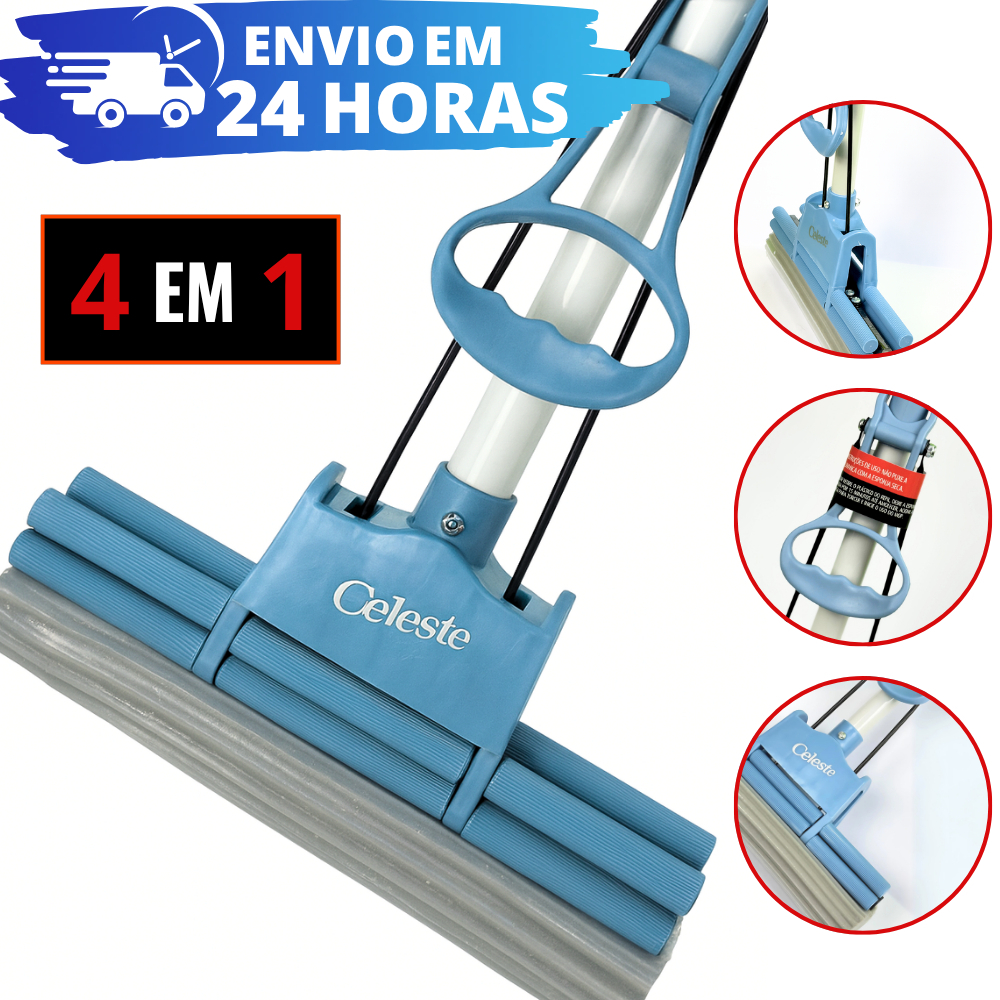 Rodo Mop Mágico Fácil Limpeza Geral Plus Lava E Seca REFORÇADO