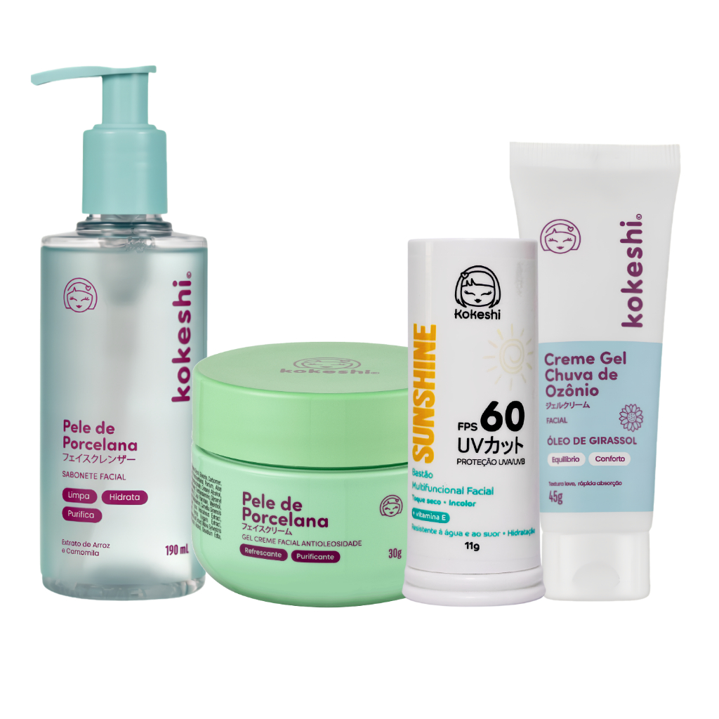 Kit Skincare Antioleosidade e Hidratação Kokeshi