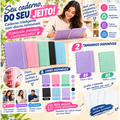 Caderno Planner Folha Caderno Inteligente A5/ B5,TEM REFIL VENDE