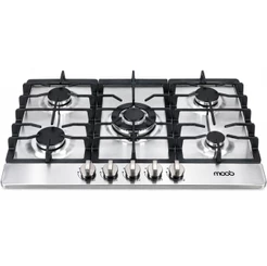 Fogão Cooktop 5 Bocas Tripla Chama Trempe Ferro Fundido Acendimento Automático Moob