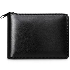 Carteira Masculina Couro Zíper Compacta Porta Cartões CNH Cédulas Moedas - Envio Imediato