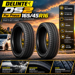 Par Pneus 165/45R16 Delinte DS2 74V Aro 16 Esportivo Perfil Baixo Gol Saveiro Fox