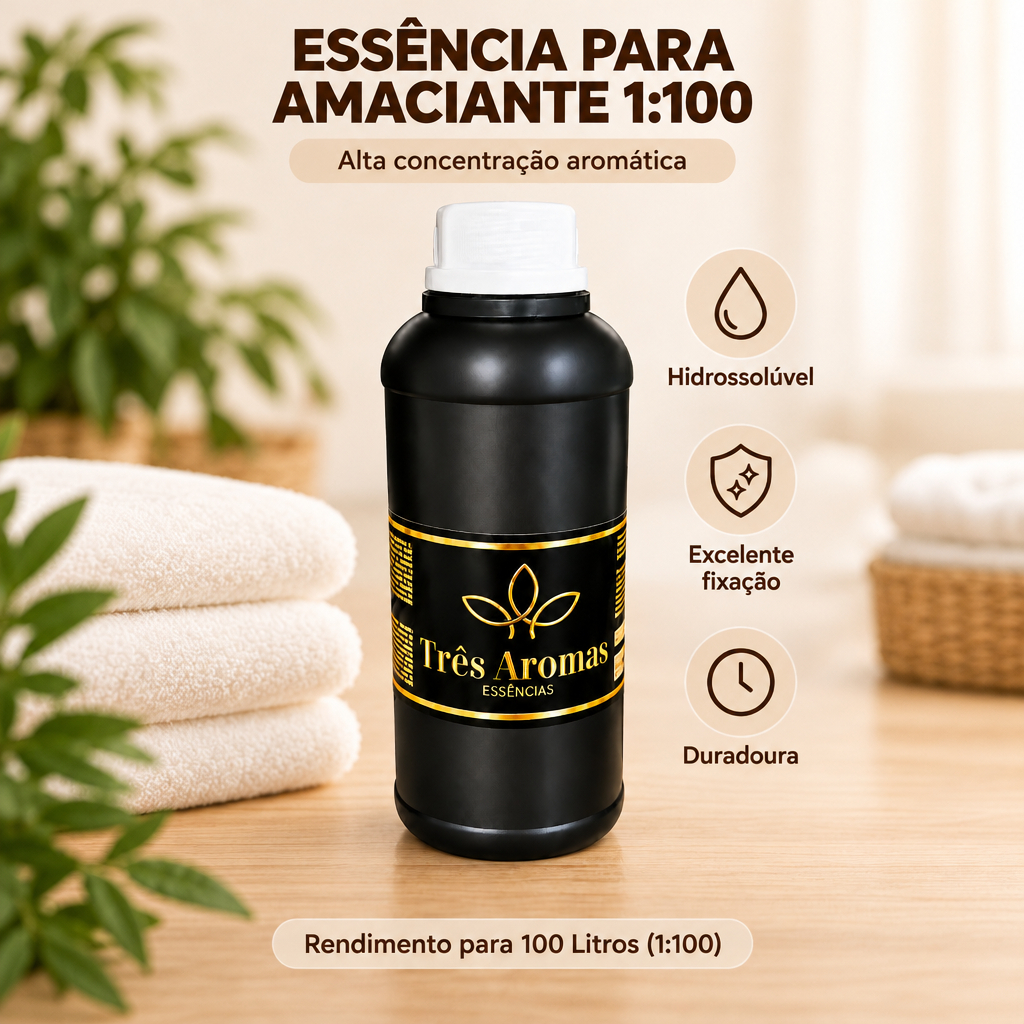 1 Litro Essência para Amaciante Rende até 100 Litros Óleo Essencial Para Uso em Amaciante Premium