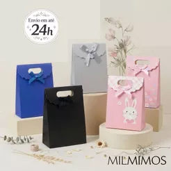 Embalagem Presente Velcro Premium - Caixa tipo Sacola - Mães Aniversário Natal Mulher - Várias Cores