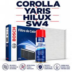 Filtro Ar condicionado Corolla Yaris Hilux Sw4 + Higienizador Limpa Ar