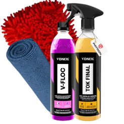 Kit V-Floc Shampoo Automotivo + Cera Tok Final Vonixx Luva Pano Microfibra
