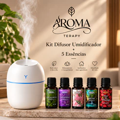 Kit de Umidificador Aromatizador com Essências | Difusor de Ambient + Essências Aromatizantes 20ml