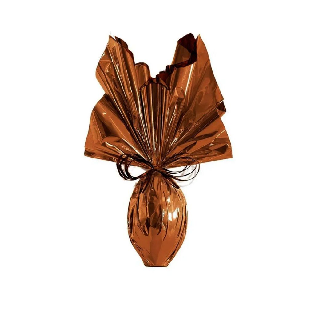 Folha para Ovos de Páscoa Double Face Acetinado Toffe com Marrom 69x89cm - 25 un