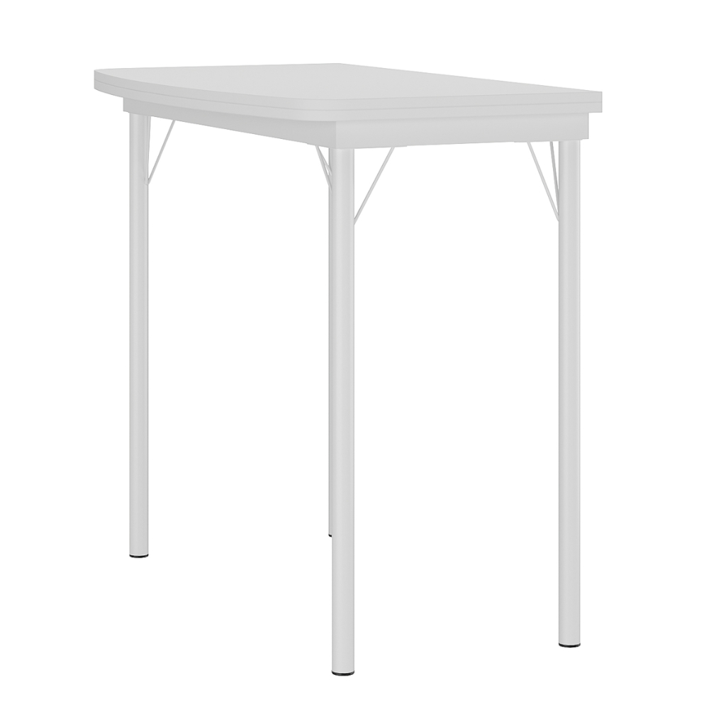 Mesa Dobrável Tampo Branco Tubos Brancos Carraro em Oferta na Shopee