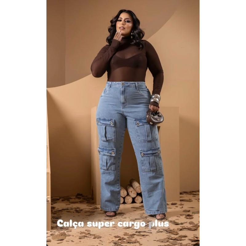 CALÇA CARGO PLUS 4 bolsos sem elastano