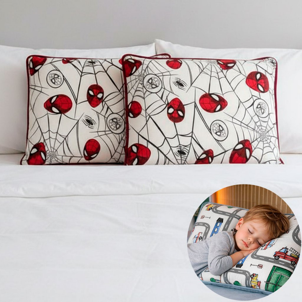 Kit 2 Fronhas Infantil Estampas Kids 100% Algodão Premium Capa De Travesseiro 50cm x 70cm