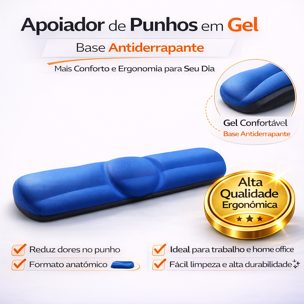 Apoio de Punhos em Gel SmarConforto para Computador