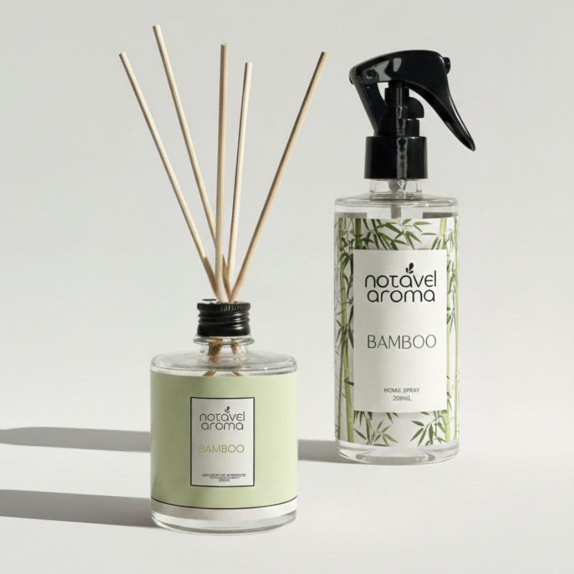 Kit Difusor Varetas Home Spray Bamboo Presente Completo Notável Aroma