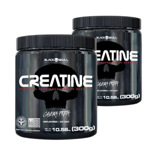 Kit 2x Creatina Monohidratada Black Skull 300g cada – 100% Pura em Oferta na Shopee