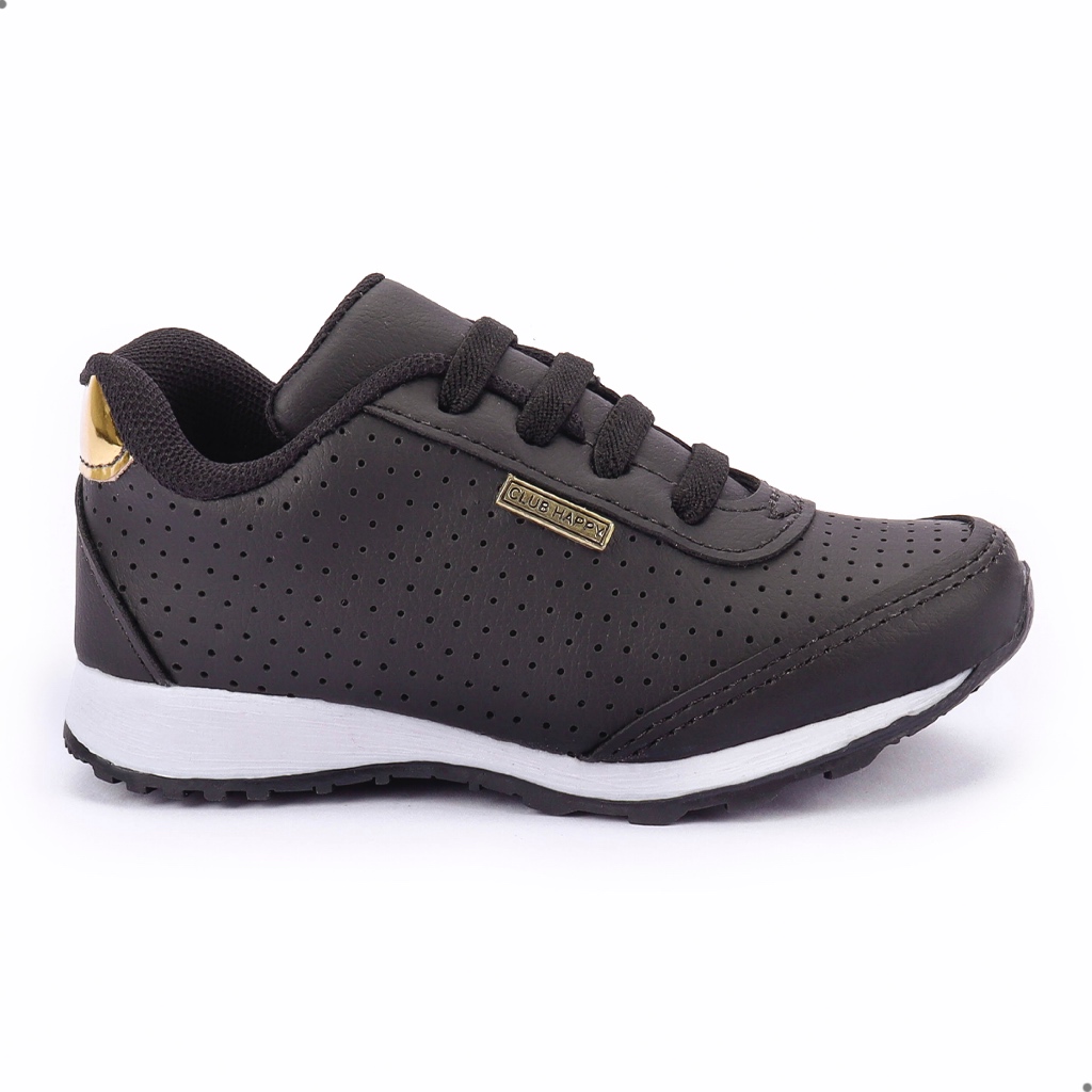 Tenis Infantil Menina Escolar Volta As Aulas Tenis Infantil Feminino Preto Club Happy Varias Cores em Oferta na Shopee