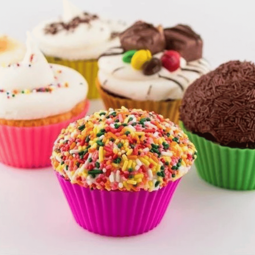 ! Forminha Silicone Colorida Brigadeiro, Tortinha e Bolinhos Reutilizável, Forno e Airfryer!
