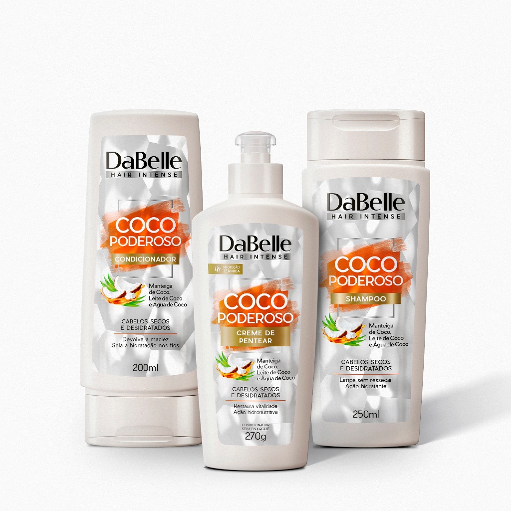 Kit Básico Coco Poderoso Dabelle Hair 3 Produtos em Oferta na Shopee