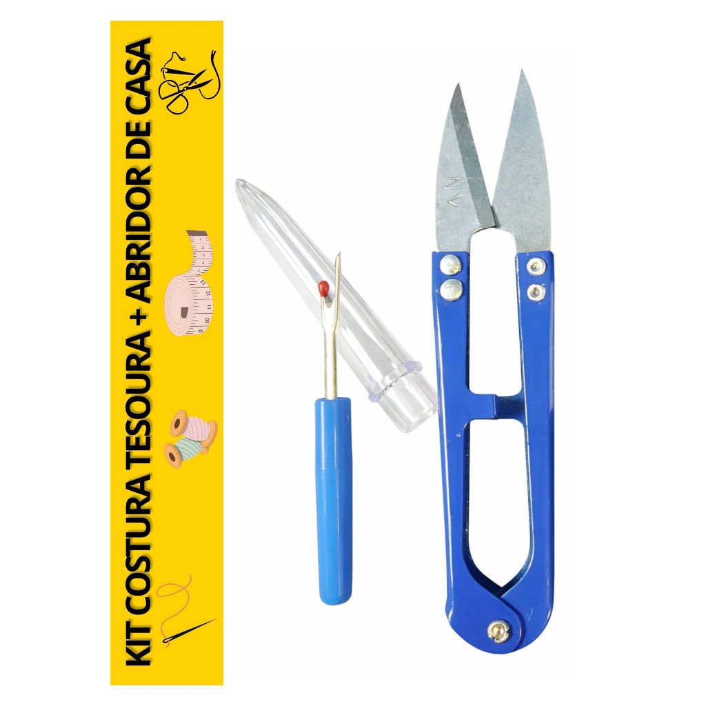 Kit Costura Tesoura Arremate + Abridor de Casa em Oferta na Shopee