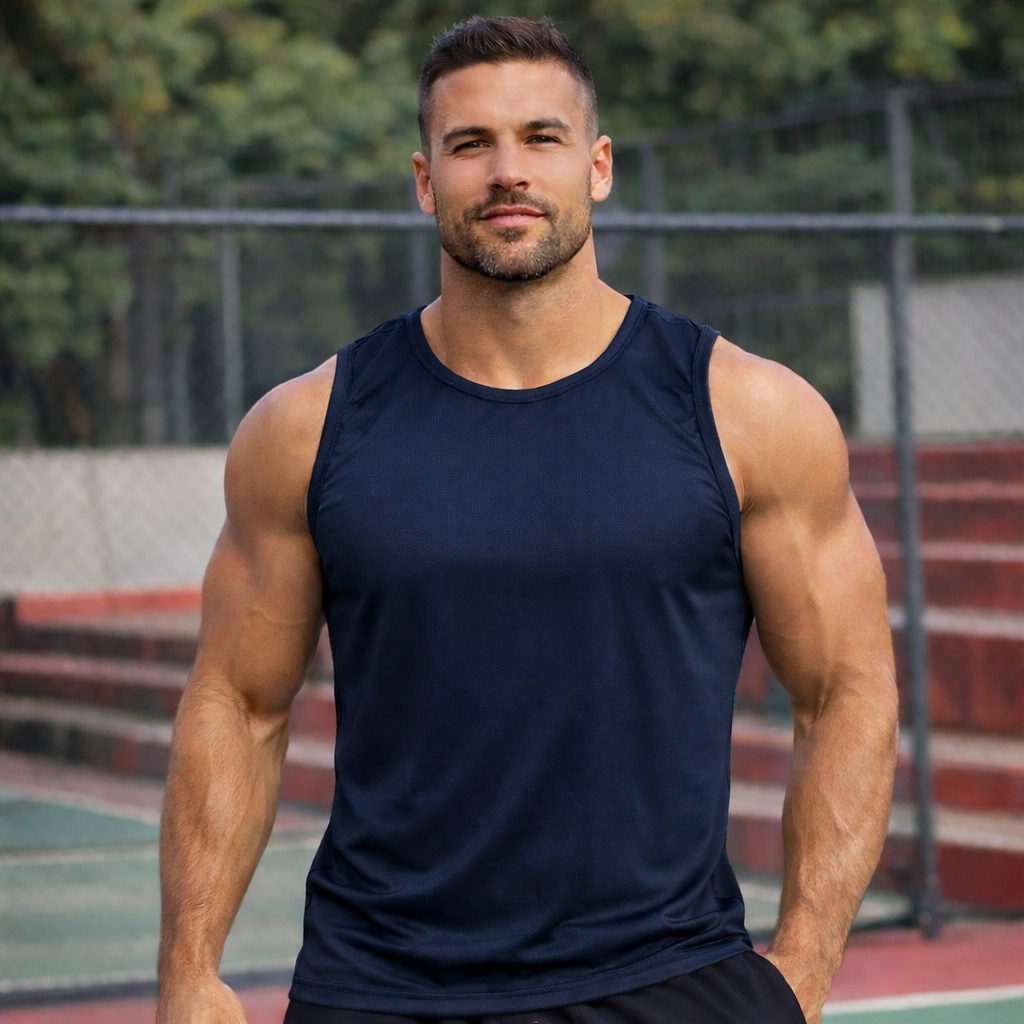 Regata Masculina Dry Fit Academia Treino Fitness Esportiva Respirável Leve Musculação Corrida