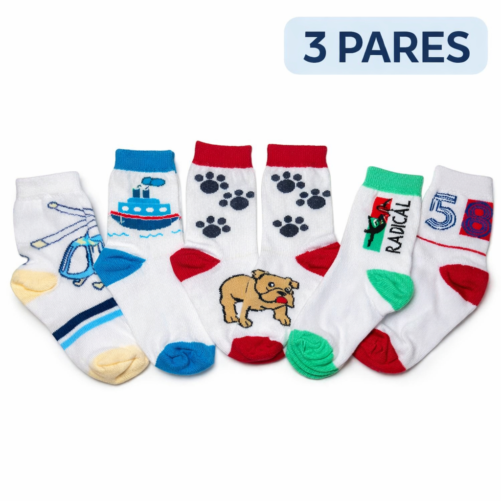 Kit 3 Meias Infantil Inverno 0 a 28 | Meia Bebê Menino e Menina para Frio em Oferta na Shopee