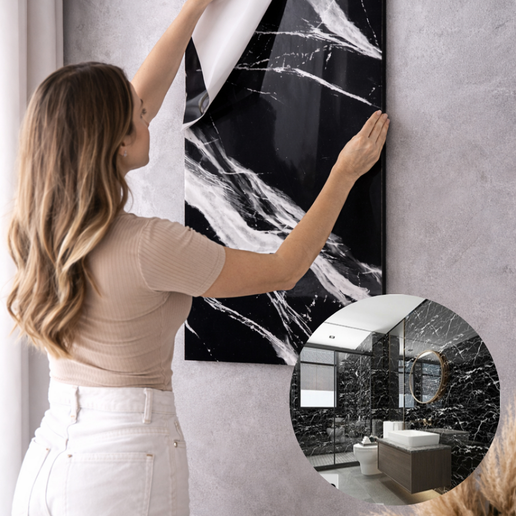 Placas Adesiva Marmore Papel De Parede 30x60cm Decoração Banheiro Cozinha Ceramica Resistente A Agua em Oferta na Shopee