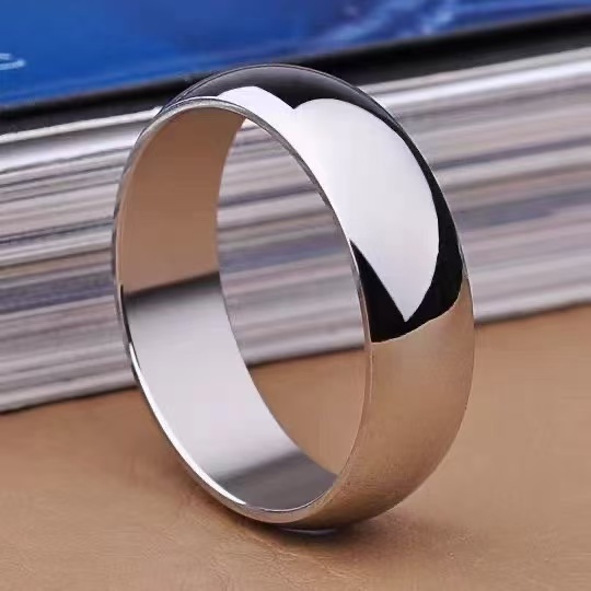 1Peca Aliança Prata Aço Fina Anatômica 8mm Namoro Compromisso A
