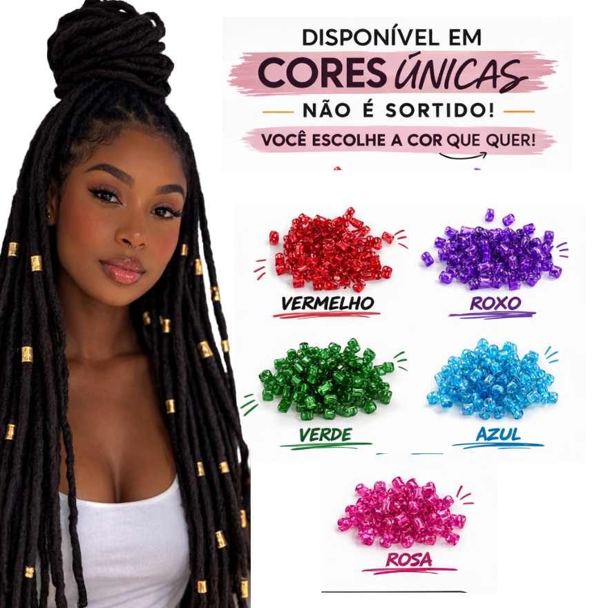 KIT 25/50 PEÇAS ANÉIS DE TRANÇA NAGÔ DREAD - ESCOLHA SUA COR